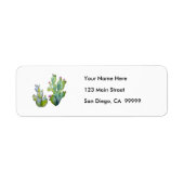 Waterkleur Prickly Pear Cactus Etiket (Voorkant)