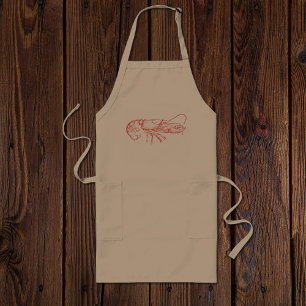  waterkleur - rode kreeft lang schort