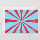 Waterkleur Rood & Blauw Circus Fotouitnodiging Kaart (Achterkant)