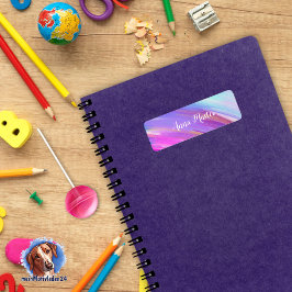 Waterkleur - roze blauw | waterdicht etiket