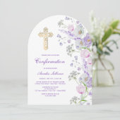 Waterkleur Sering Bloemen Boog Bevestiging Kaart (Staand voorkant)