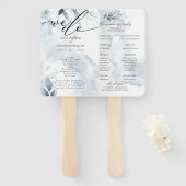 Waterkleur Stofblauw Loof Dawna Handwaaier (Voorkant en achterkant)