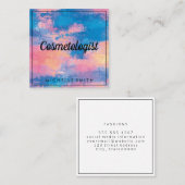 Waterkleur textuur vierkante visitekaartje (Voorkant / Achterkant)