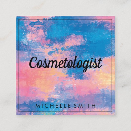 Waterkleur textuur vierkante visitekaartje (Voorkant)