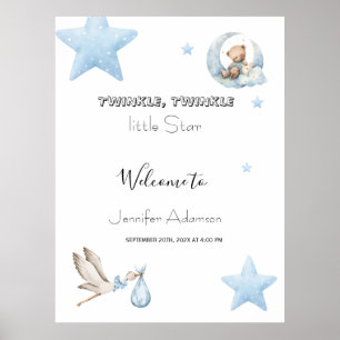 Waterkleur twinkle twinkle little star jongetje ba poster