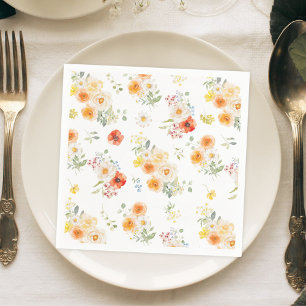 Waterkleur Zonnige Bloemen Bloemmotief Servet