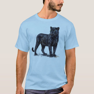 waterkleur zwarte panter t-shirt