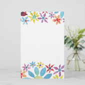 Waterkleurbloemen Briefpapier (Staand voorkant)