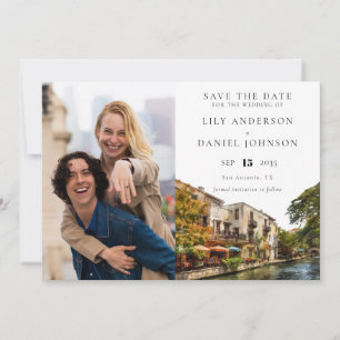 Waterkleuren Huwelijksfoto in San Antonio Save The Date