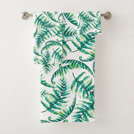 Waterkleuren Varens Patroon Bad Handdoek (Insitu)