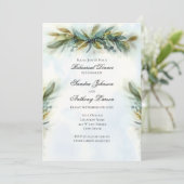 Waterkleurige groene bruiloft kaart (Staand voorkant)