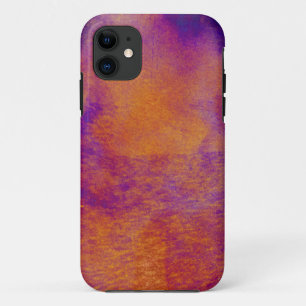 Waterkleurige rode blauwe paarse grafische kunst iPhone 11 hoesje