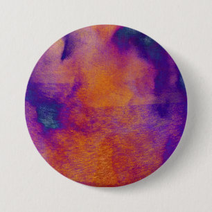 Waterkleurige rode blauwe paarse grafische kunst ronde button 7,6 cm