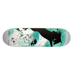 Waterkleurpaard - Skateboard