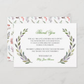 Waterkleurvulling Hartelijk dank | Memorial Card Bedankkaart (Voorkant / Achterkant)