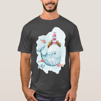Waterkleurwalvis 4 t-shirt