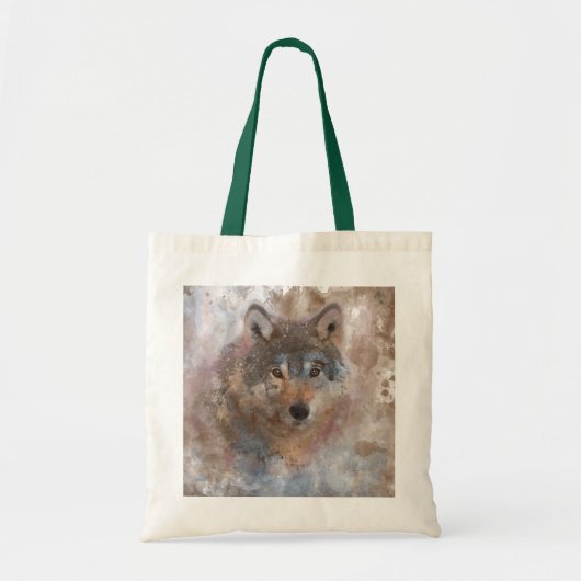 Waterkleurwolfs Tote Bag (Voorkant)