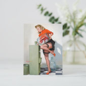 Waterkoeler omhoog briefkaart (Staand voorkant)