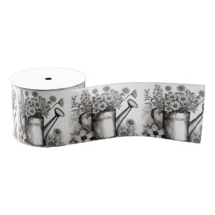 Waterkoker, Zwart & witte kunst, Lente Kunst Grosgrain Lint