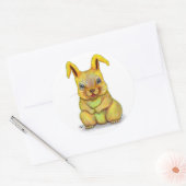 Waterkonijn Ronde Sticker (Envelop)