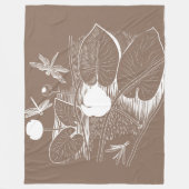 Waterlelengraving Fleece Deken (Voorkant)
