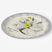 Waterlelengraving Papieren Bordje (Gekanteld)