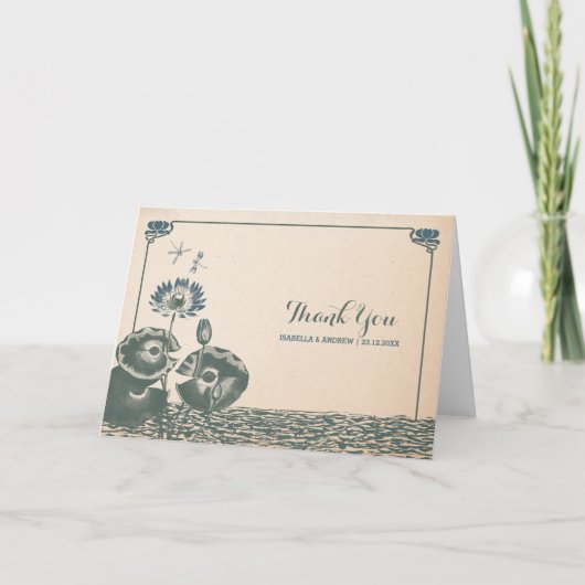 Waterlelie en libel bedankkaart (Voorkant)