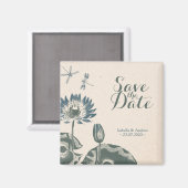 Waterlelie en libel Save The Date Magneet (Voorkant / Achterkant)