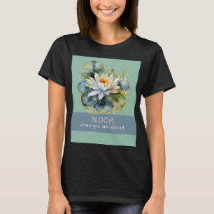 Waterlelie Groene Plant Bloem Bloem Mooie Elegante T-shirt