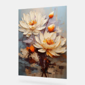 Waterlelie - Impasto Floral Acryl Bord (Hoek)