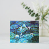 Waterlelies (blauw), Gefeliciteerd met je verjaard Briefkaart (Staand voorkant)