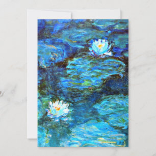 Waterlelies (blauw) van Claude Monet Feestdagenkaart