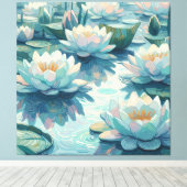Waterlelies Canvas Afdruk (Insitu (Houten vloer))