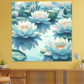 Waterlelies Canvas Afdruk (Insitu (Woonkamer))