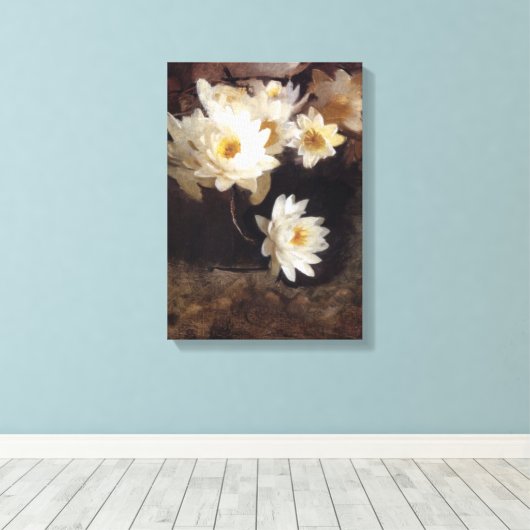 Waterlelies (door Abbott Henderson Thayer) Canvas Afdruk (Insitu (Houten vloer))