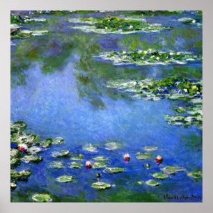 Waterlelies door Claude Monet, Vintage Fine Art Poster