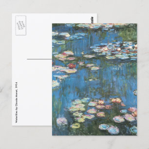 Waterlelies door Claude Monet, Vintage Impressioni Briefkaart
