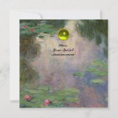 WATERLELIES /GEEL EDLESTEEN MONOGRAM KAART (Achterkant)