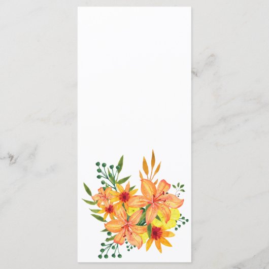 Waterlelies in aquarel elegante bloemige minimalis menu (Achterkant)