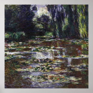 Waterlelies in vijver door Claude Monet, Vintage K Poster