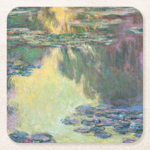 Waterlelies, Monet Vierkante Kartonnen Onderzetter