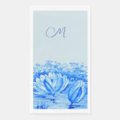  waterlelies - monogram blauw servet (Voorkant)