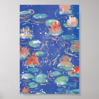Waterlelies Print, Waarde Poster Papier (Matte)