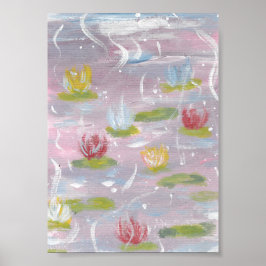 Waterlelies Print, Waarde Poster Papier (Matte)