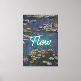 Waterlelies Remix – Neon “FLOW” Muur Kunst & Cadea Canvas Afdruk