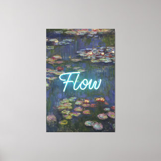 Waterlelies Remix – Neon “FLOW” Muur Kunst & Cadea Canvas Afdruk