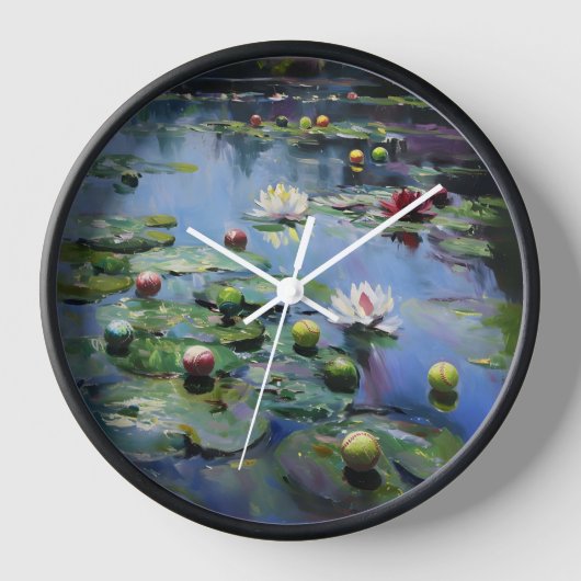 Waterlelies Softball Wall Clock (Voorkant)