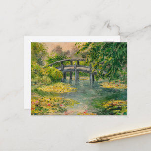 Waterlelies van Claude Monet, Brug, Zonsondergang Briefkaart