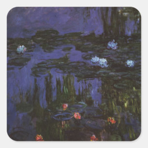 Waterlelies van Claude Monet, Vintage Impressionis Vierkante Sticker