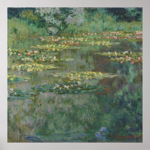 Waterlelievijver door Claude Monet, Vintage Fine A Poster